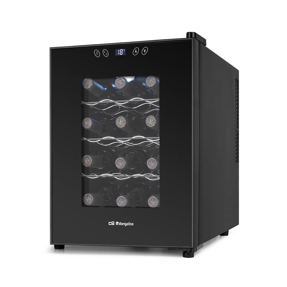 Cave à vin compacte Orbegozo VT 1230 - Préservez et dégustez le vin à la maison - Capacité de 12 bouteilles - Contrôle électronique de la température - Design élégant et silencieux