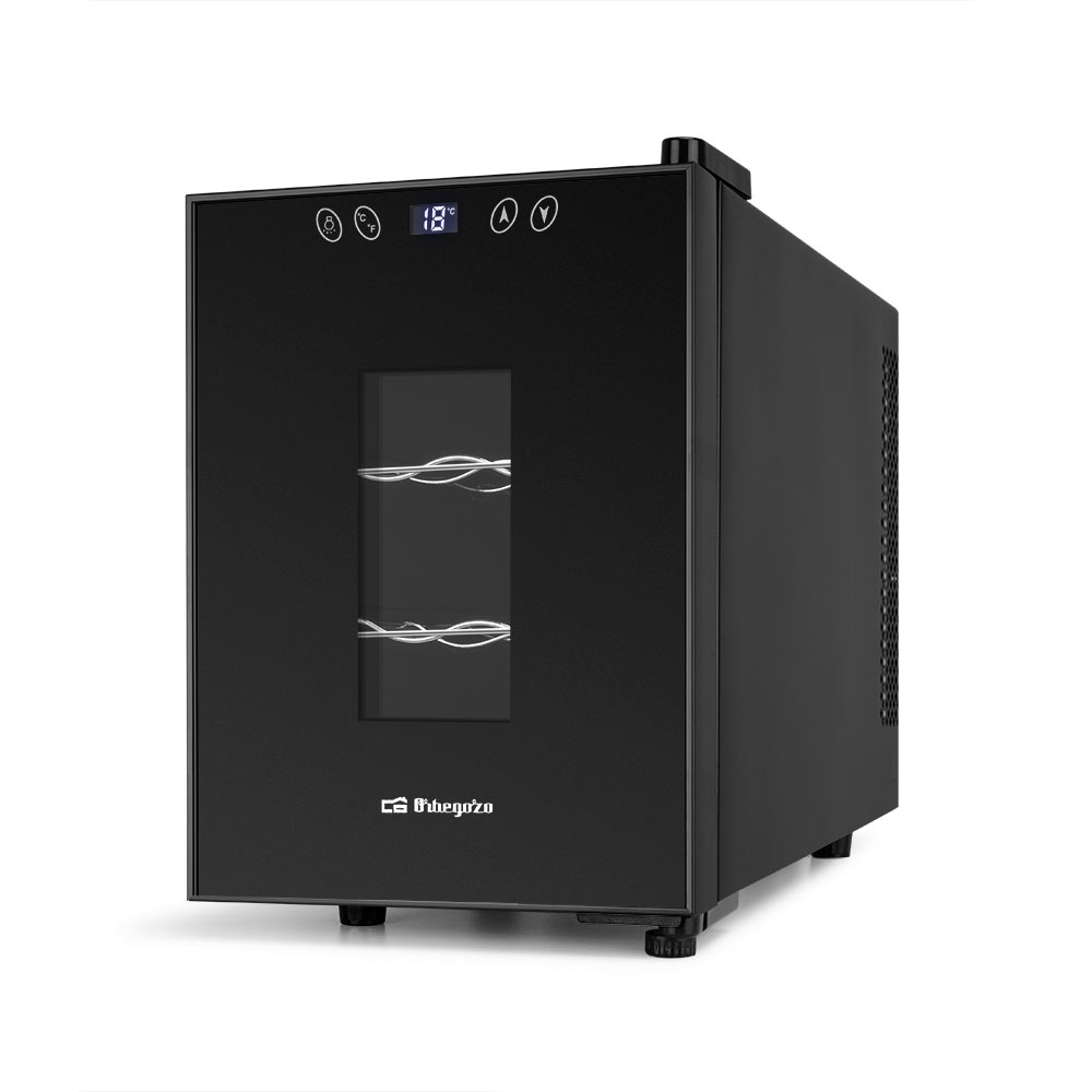 Cave à Vin Compacte Orbegozo VT 630 - Préservez et dégustez le vin à la maison - Capacité 6 bouteilles - Contrôle électronique de la température - Design élégant et moderne - Silencieuse et sans vibrations