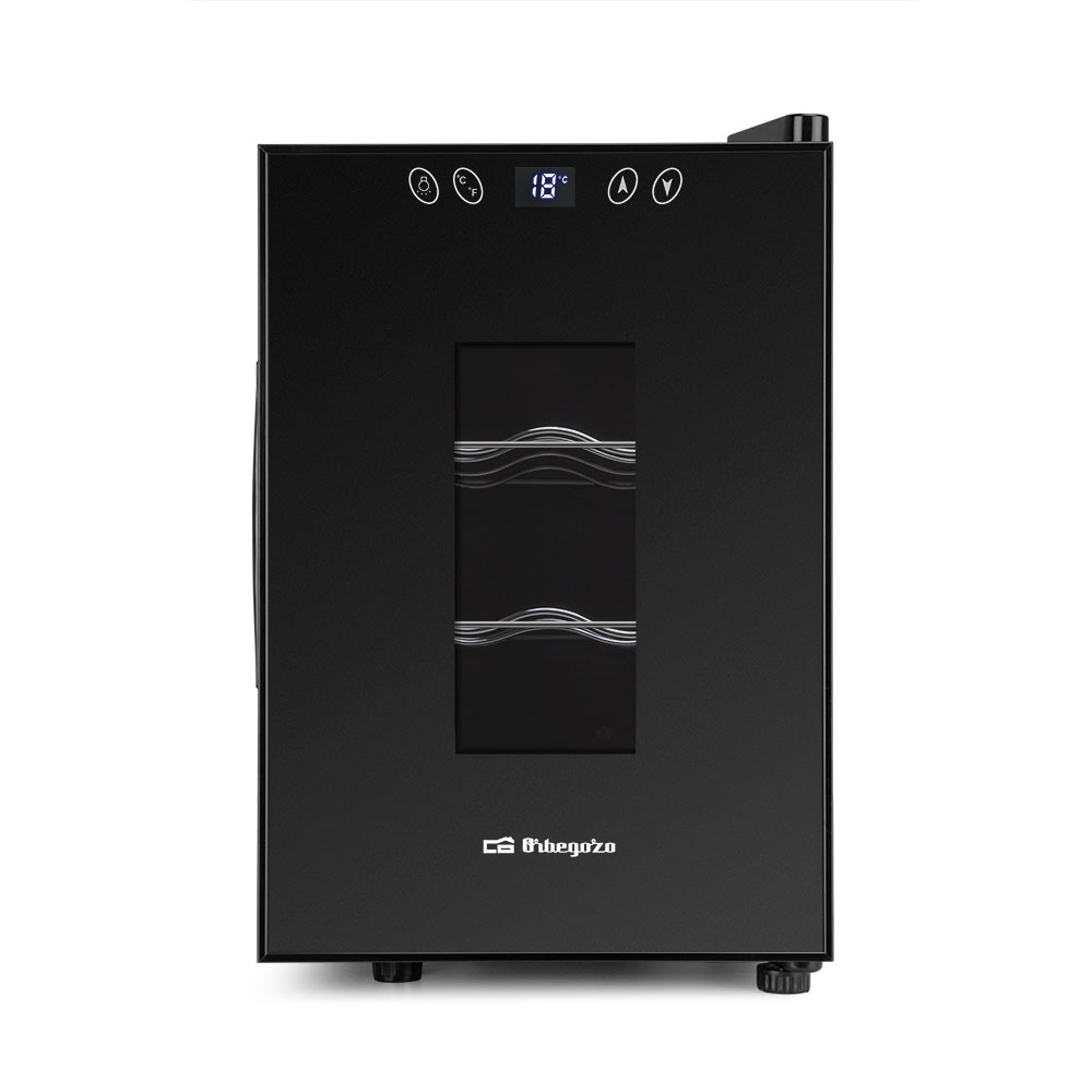 Cave à Vin Compacte Orbegozo VT 630 - Préservez et dégustez le vin à la maison - Capacité 6 bouteilles - Contrôle électronique de la température - Design élégant et moderne - Silencieuse et sans vibrations