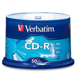 CD-R Verbatim 52x 700 Mo (Tarrine 50 Unités)