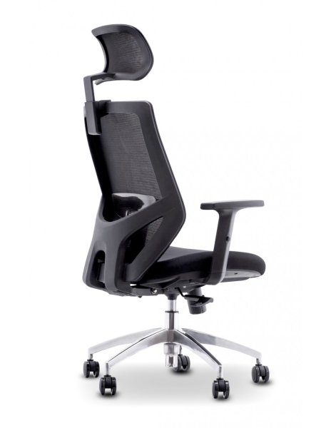 Chaise de bureau ergonomique Urban Factory Ergo - Supports lombaires et cervicaux réglables - Dossier en maille - Réglable - Noir