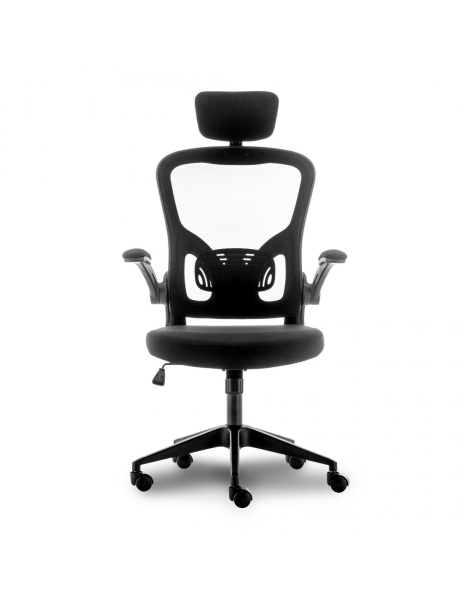 Chaise de bureau ergonomique Urban Factory Ergo - Supports lombaires et cervicaux réglables - Dossier en maille - Réglable - Noir