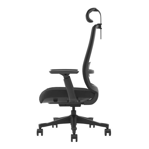 Chaise ergonomique réglable Cromad - Appui-tête réglable - Support lombaire réglable - Accoudoir 3D - Siège en mousse de haute qualité - Dossier verrouillable - Curseur réglable - Réglage facile - Roues en nylon - Couleur noire