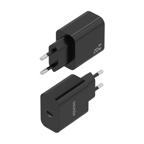 Chargeur Aisens 20 W GaN - USB-C PD3.0 - Noir