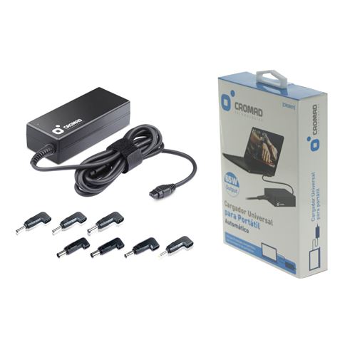 Chargeur Automatique Universel Cromad pour Ordinateur Portable 65W - 8 Connecteurs Différents