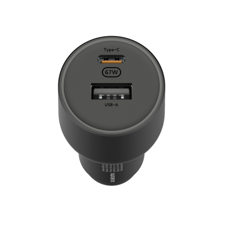 Chargeur de voiture Xiaomi Chargeur de voiture 67W - 1x USB-C, 1x USB-A + Câble - Compatible avec la charge rapide