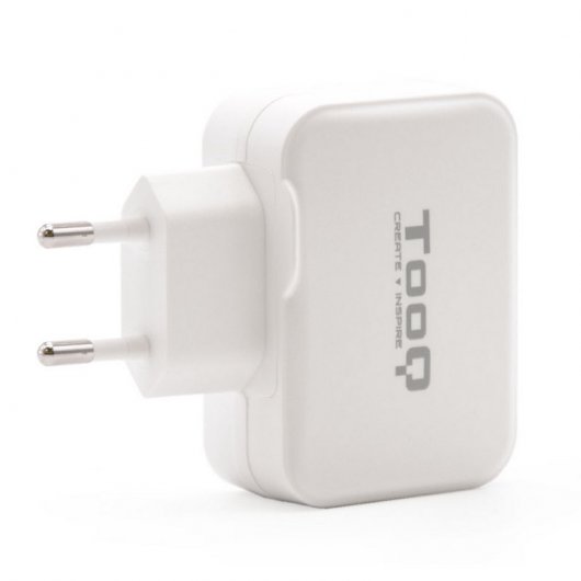 Chargeur mural Tooq USB 2.0, USB-C - Couleur blanche