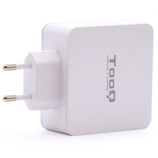 Chargeur mural Tooq USB 3.0, USB-C - Charge rapide - Couleur blanche
