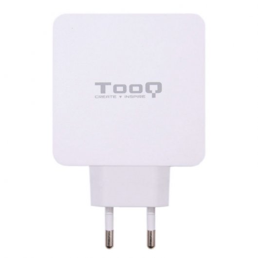 Chargeur mural Tooq USB 3.0, USB-C - Charge rapide - Couleur blanche