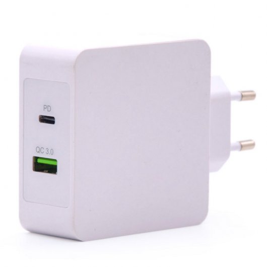 TOOQ Chargeur Mural USB 3.0 / USB-C - 20W Charge Rapide