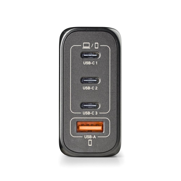 Chargeur mural universel NGS Bud 140W 140W Ultrafast - GaN - 3x USB-C PD & PPS, 1x USB-A QC 3.0 - Noir