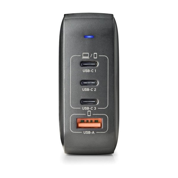 Chargeur mural universel NGS Bud 160W 160W Ultrafast - GaN - 3x USB-C PD & PPS, 1x USB-A QC 3.0 - Noir