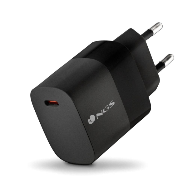 Chargeur Mural Universel NGS Bud 20W 20W Ultrarapide - 1x USB-C PD & PPS - Couleur Noir