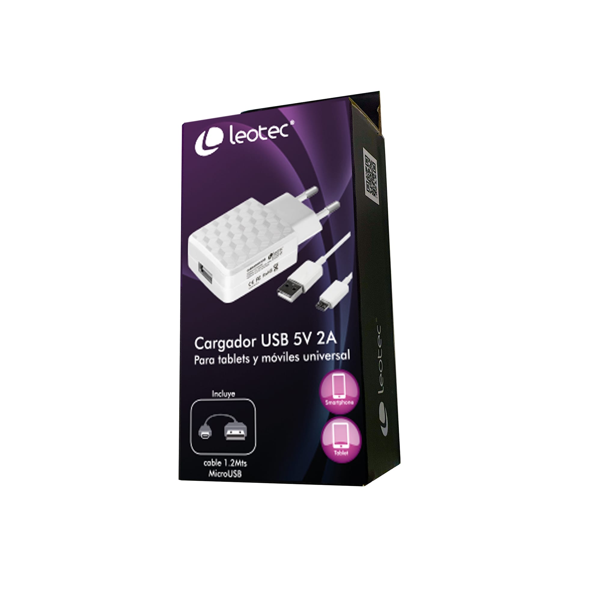 Chargeur Smartphone/Tablette Leotec 5V 2A