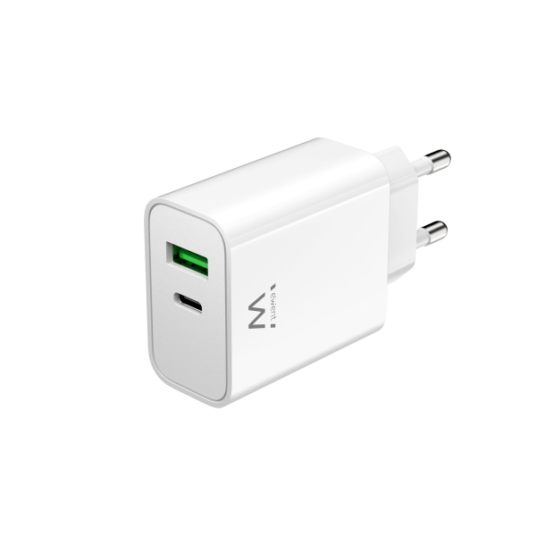 Chargeur USB-C Ewent 30 W - Charge rapide et sûre - 1 port USB-A - Blanc