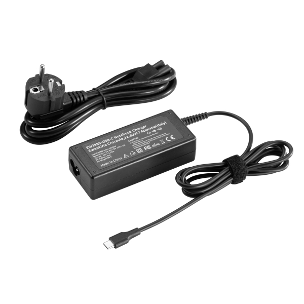 Chargeur USB Type-C Ewent pour ordinateur portable - Puissance maximale : 65 W - Longueur du câble : 300 cm - Noir