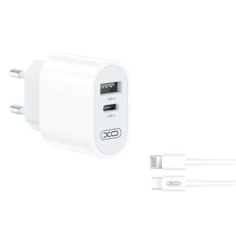 Chargeur XO Power L97 Type C + USB + Câble Lightning