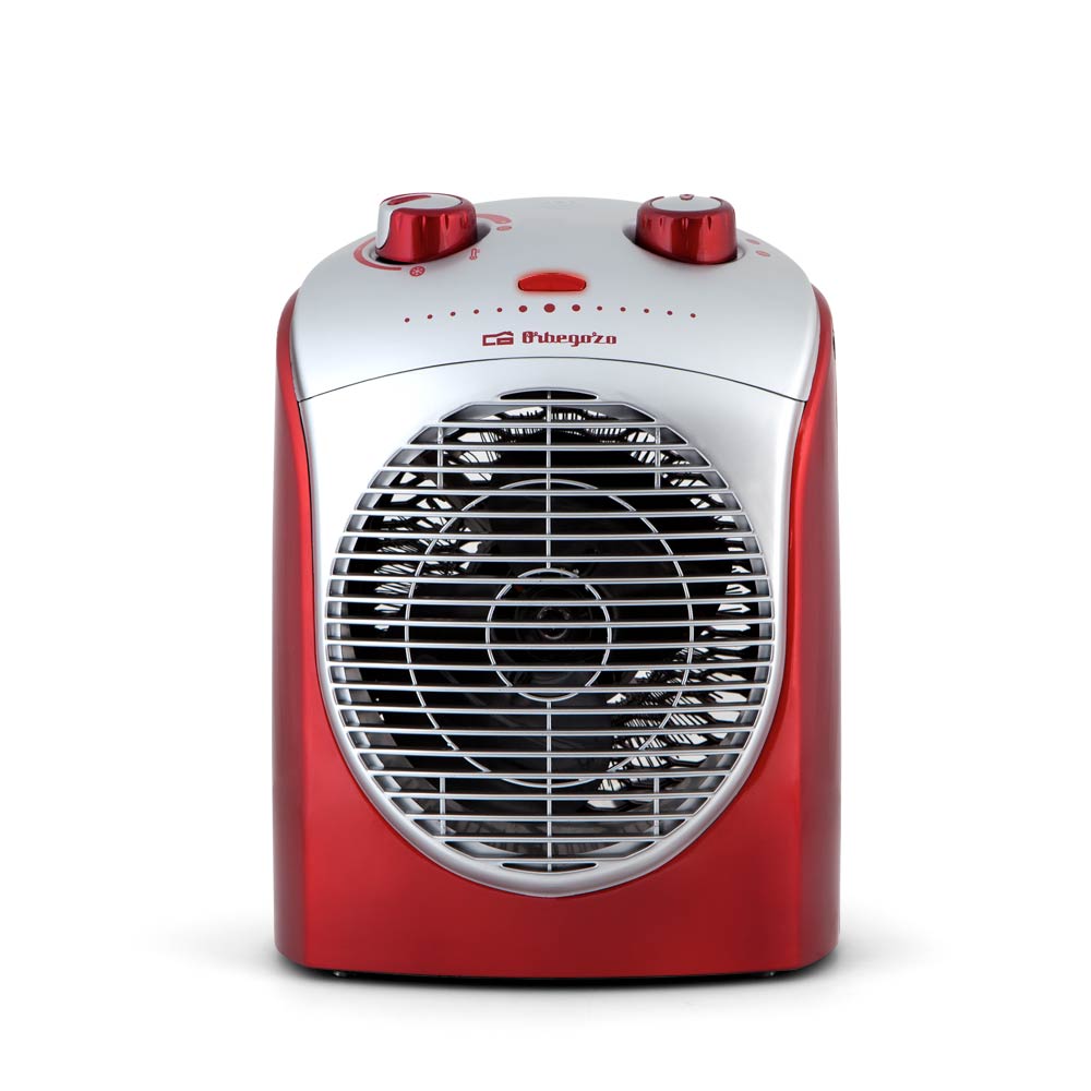Chauffage Confort Orbegozo FH 5026 Rouge - Puissance 2200 W - Protection contre la surchauffe - Fonction d'oscillation à 90° - Contrôle de température réglable - Sécurité anti-basculement
