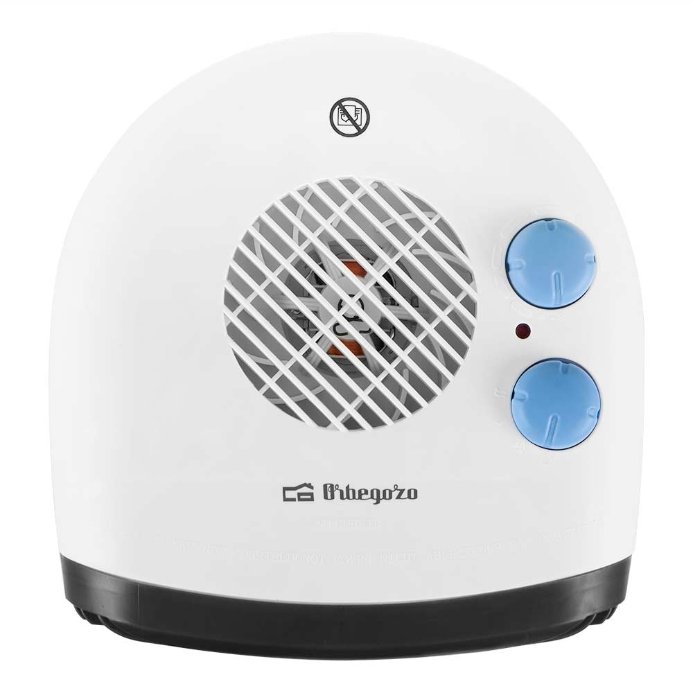 Chauffage Horizontal Orbegozo FH 5009 - Puissance 2000W - Thermostat réglable - 2 réglages de chaleur - Fonction ventilateur - Protection contre la surchauffe
