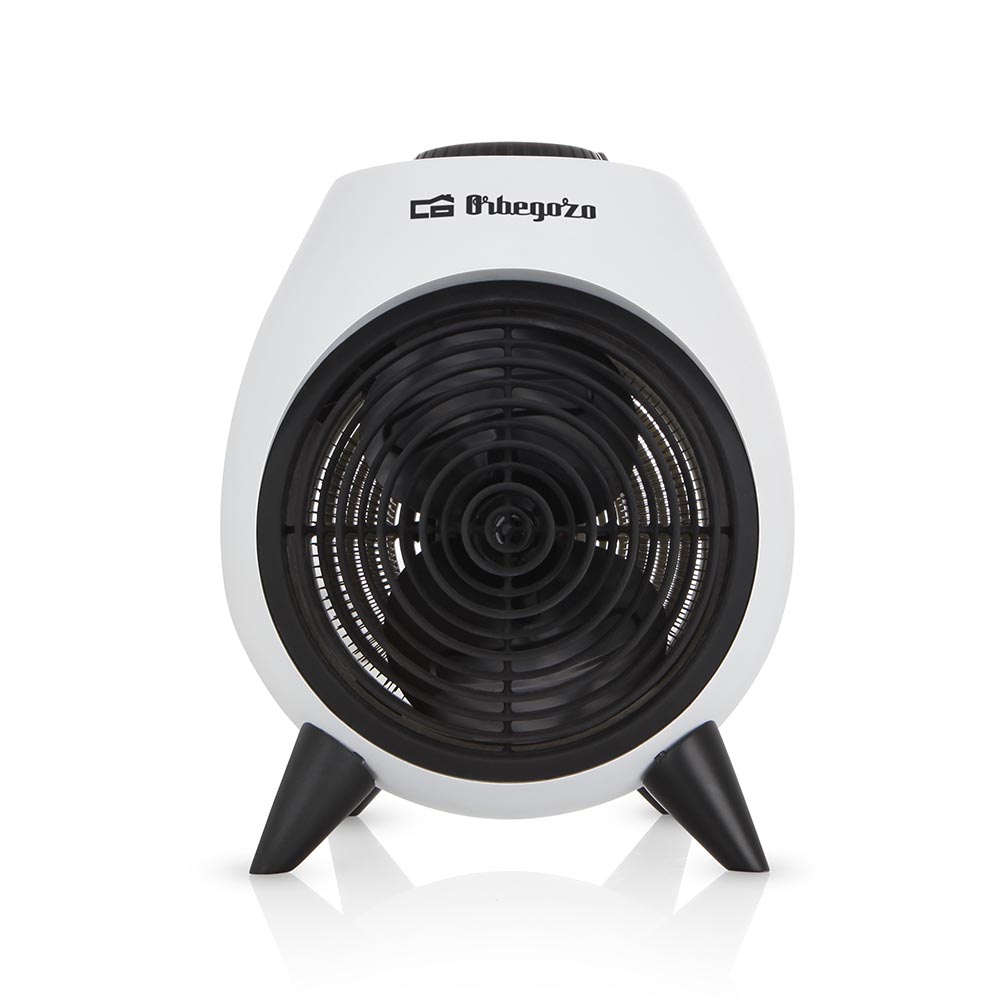 Chauffage portable Orbegozo FH 5037 - Chauffage puissant et sûr avec 2 niveaux de puissance - Fonction ventilateur et thermostat réglable