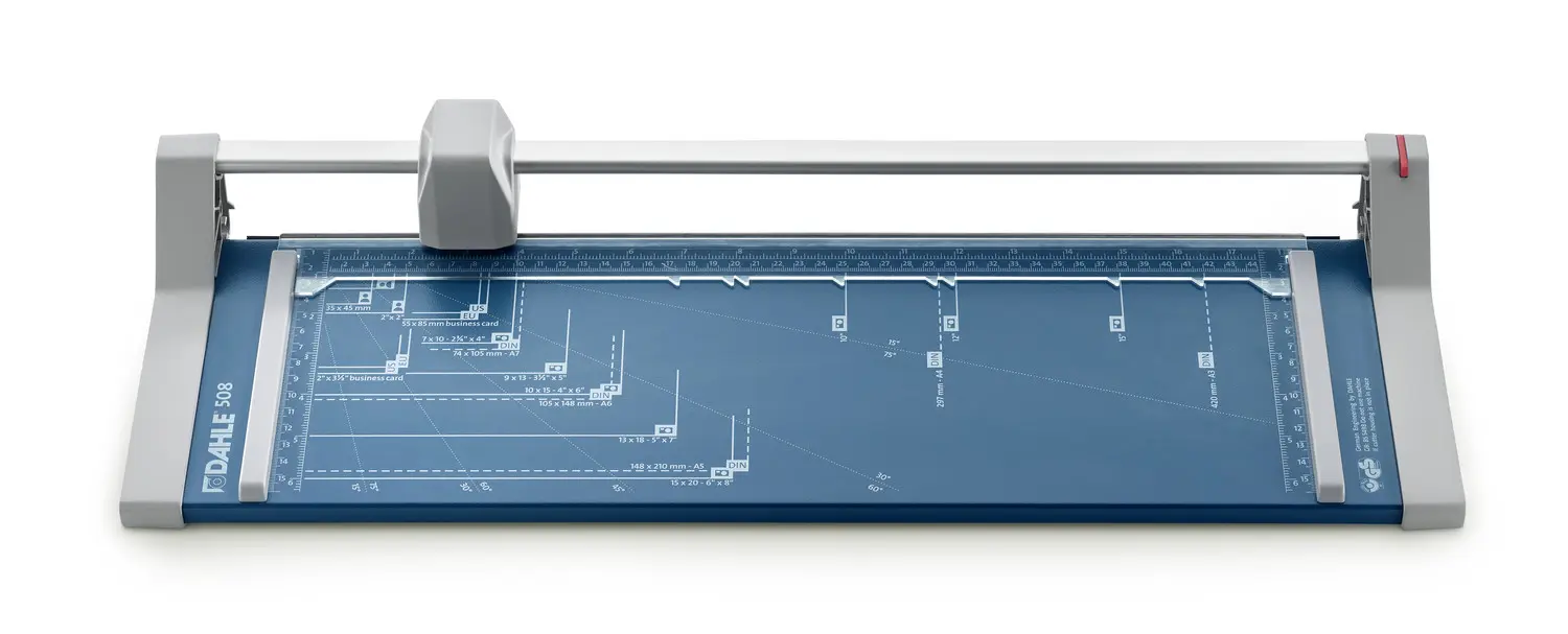 Cisaille à rouleaux Dahle 508 Format A3 - Capacité 6 feuilles - Lame circulaire en acier auto-affûtante