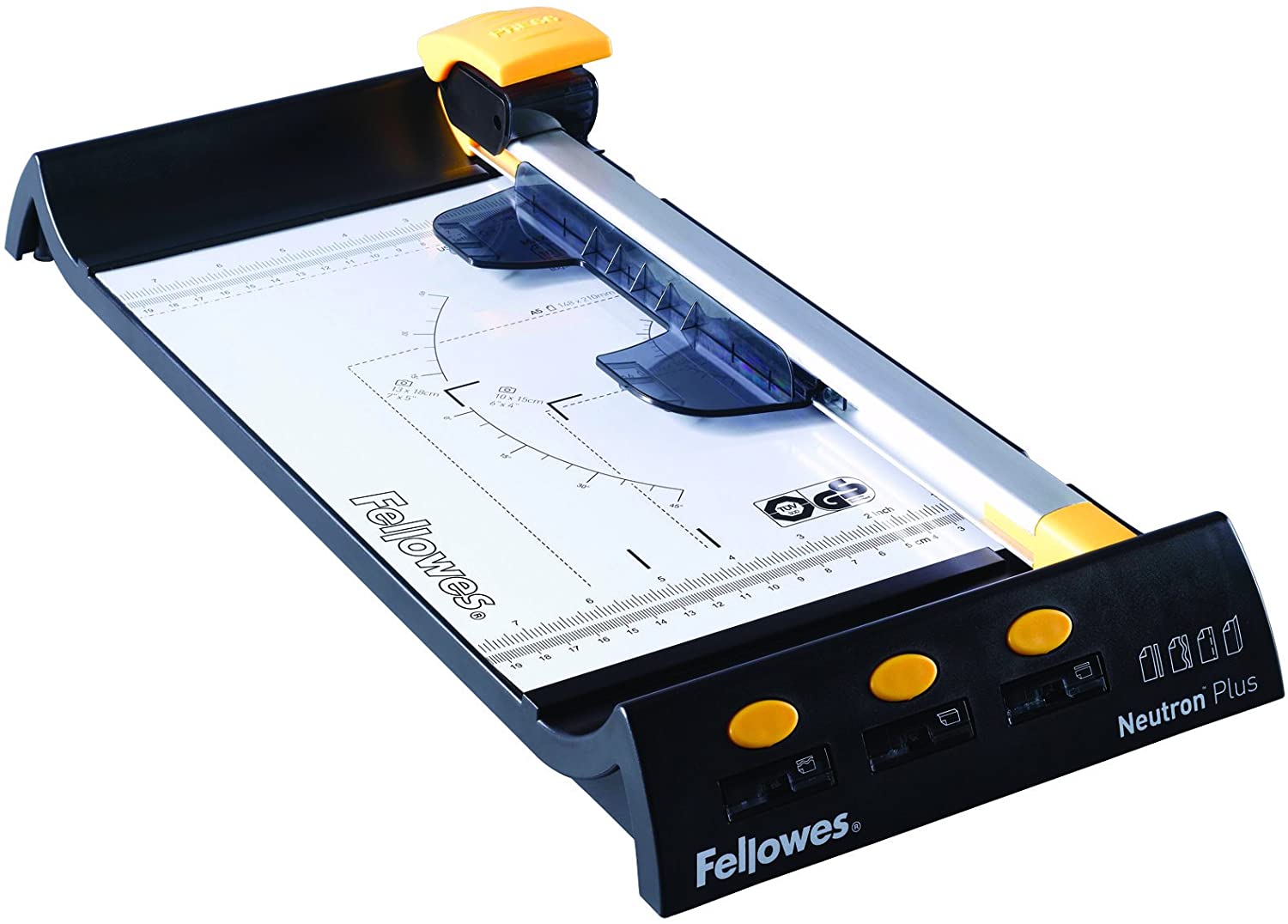 Cisaille Fellowes Neutron A4 Plus - Découpe jusqu'à 10 feuilles - Guides gravés - Format A4