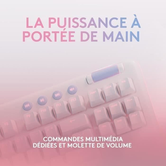 Clavier Gamer - Sans fil - Logitech G - G715 - Mécanique - avec Repose-Poignet - AZERTY - White Mist