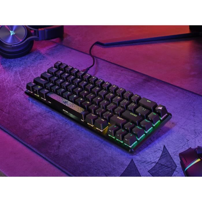 Clavier gaming optique et mécanique - CORSAIR - K65 PRO MINI - Rétroéclaire LED RGB - Switchs CORSAIR OPX - Noir