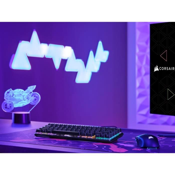 Clavier gaming optique et mécanique - CORSAIR - K65 PRO MINI - Rétroéclaire LED RGB - Switchs CORSAIR OPX - Noir