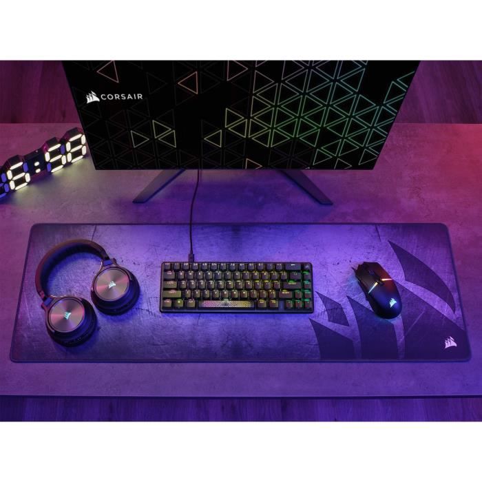 Clavier gaming optique et mécanique - CORSAIR - K65 PRO MINI - Rétroéclaire LED RGB - Switchs CORSAIR OPX - Noir