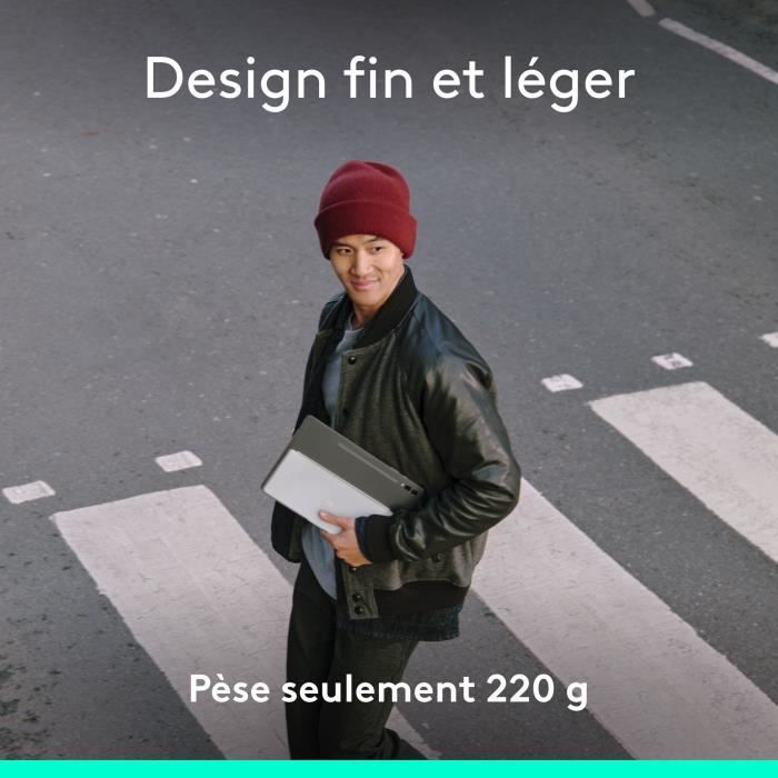 Clavier pour tablette Logitech KEYS-TO-GO 2, CLAVIER BLUETOOTH UNIVERSEL - Gris Pale