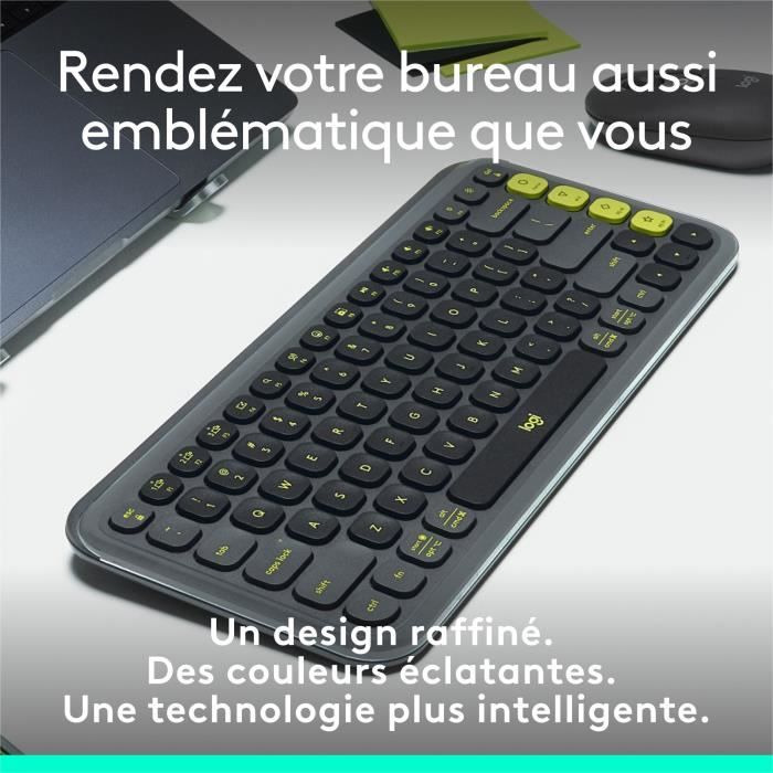Clavier - Sans fil - Logitech - Pop Icon Keys - AZERTY - Graphite
