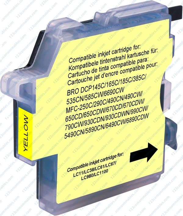 Cartouche compatible BROTHER LC980 jaune