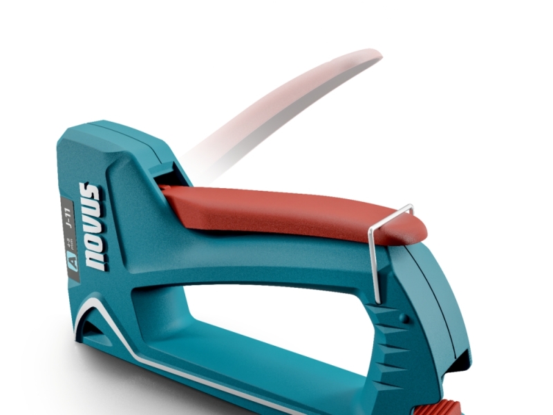 Cloueur/agrafeuse Novus J11 - Pour agrafes de 4 à 8 mm - Chargement par le bas avec déverrouillage de sécurité - Indicateur de quantité d'agrafes restantes