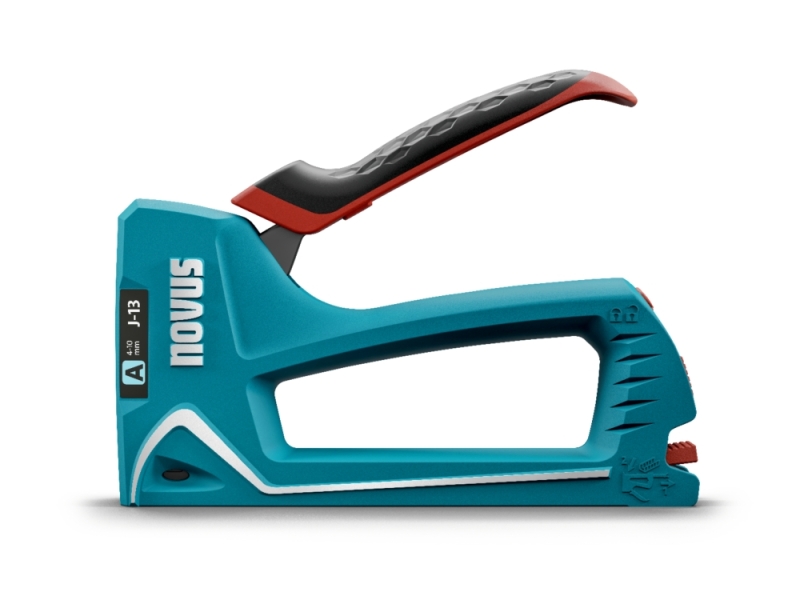 Cloueuse/agrafeuse Novus J13 - Pour agrafes de 4 à 10 mm - Chargement par le bas avec déverrouillage de sécurité - Verrouillage de la poignée - Indicateur de quantité d'agrafes restantes