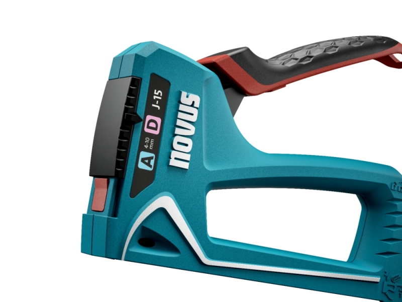 Cloueuse/agrafeuse Novus J15 - Pour agrafes de 4 à 10 mm - Changement d'agrafes par mécanisme coulissant - Verrouillage de la poignée - Indicateur de quantité d'agrafes restantes
