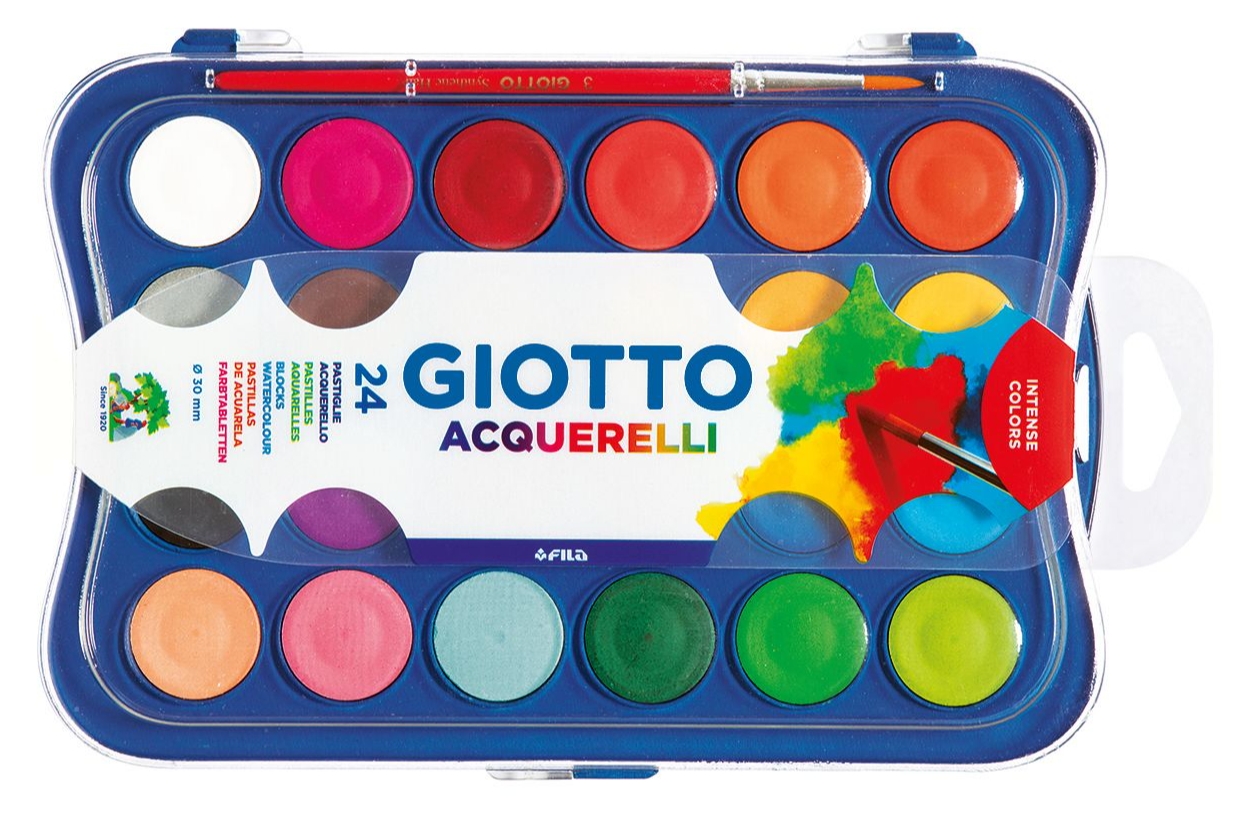 Coffret Giotto 24 Aquarelles 30mm + Pinceau