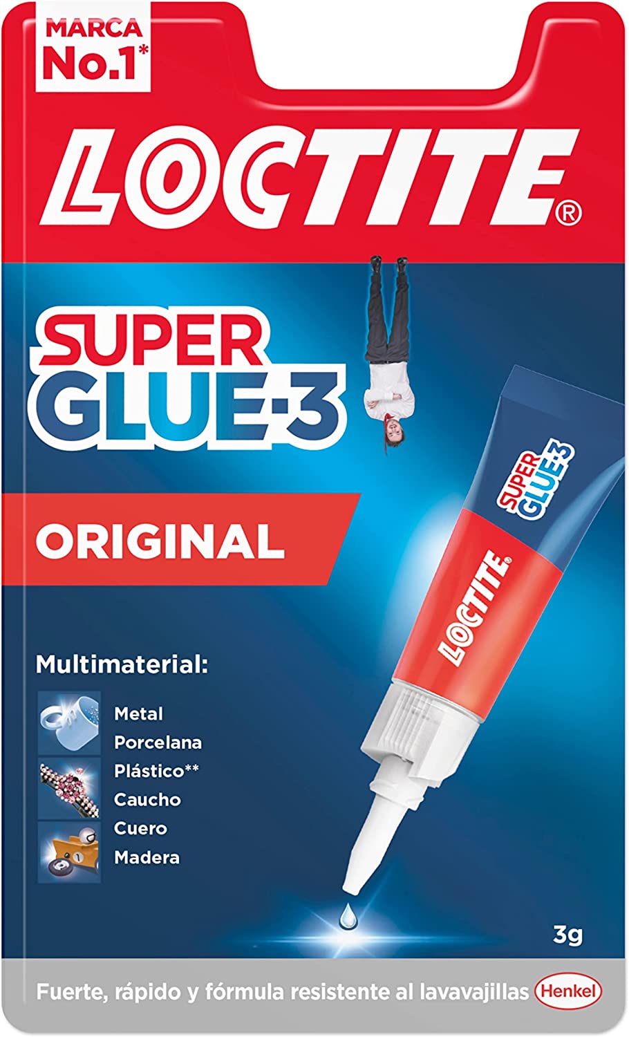 Colle transparente Loctite Super Glue-3 avec pinceau - Triple résistance - Collage et résistance instantanés - Utilisation facile