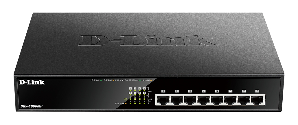 Commutateur D-Link 8 ports Gigabit 10/100/1000 Mbps - PoE+