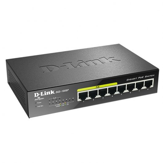 Commutateur D-Link 8 ports Gigabit 10/100/1000 Mbps - PoE