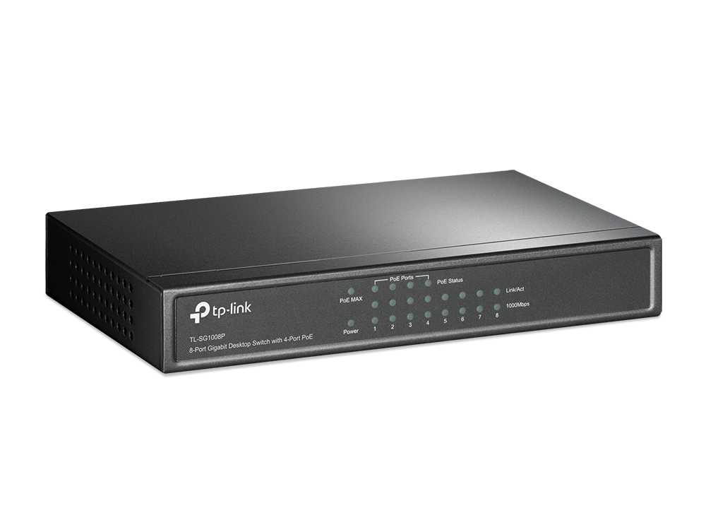 Commutateur de bureau TP-Link - 8 ports Gigabit avec 4 ports PoE