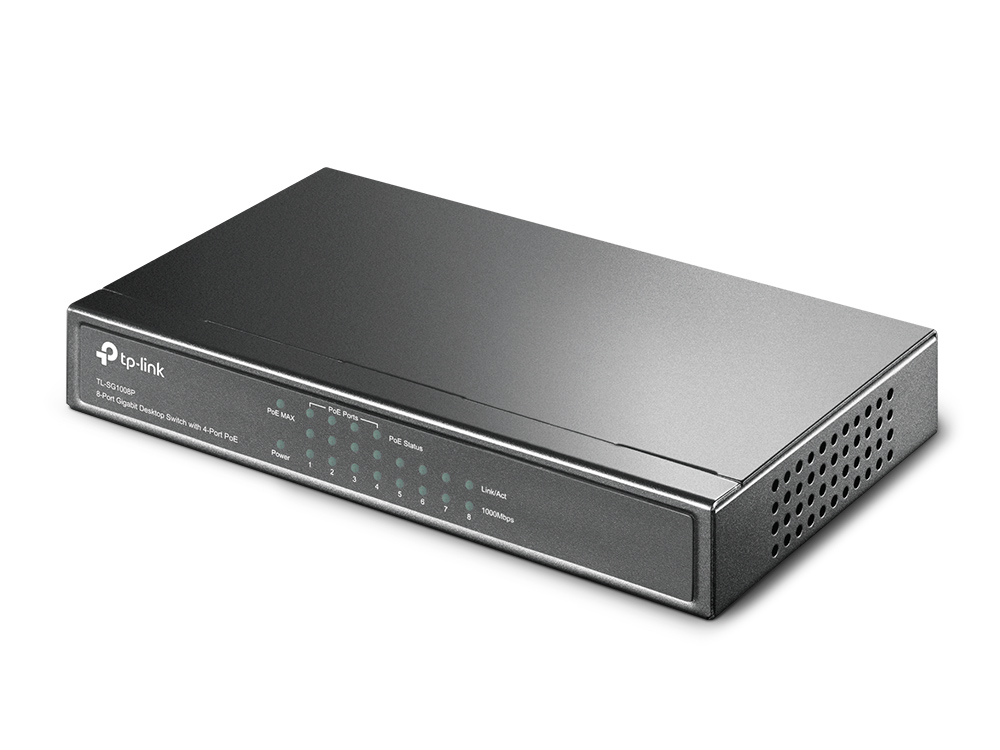 Commutateur de bureau TP-Link - 8 ports Gigabit avec 4 ports PoE