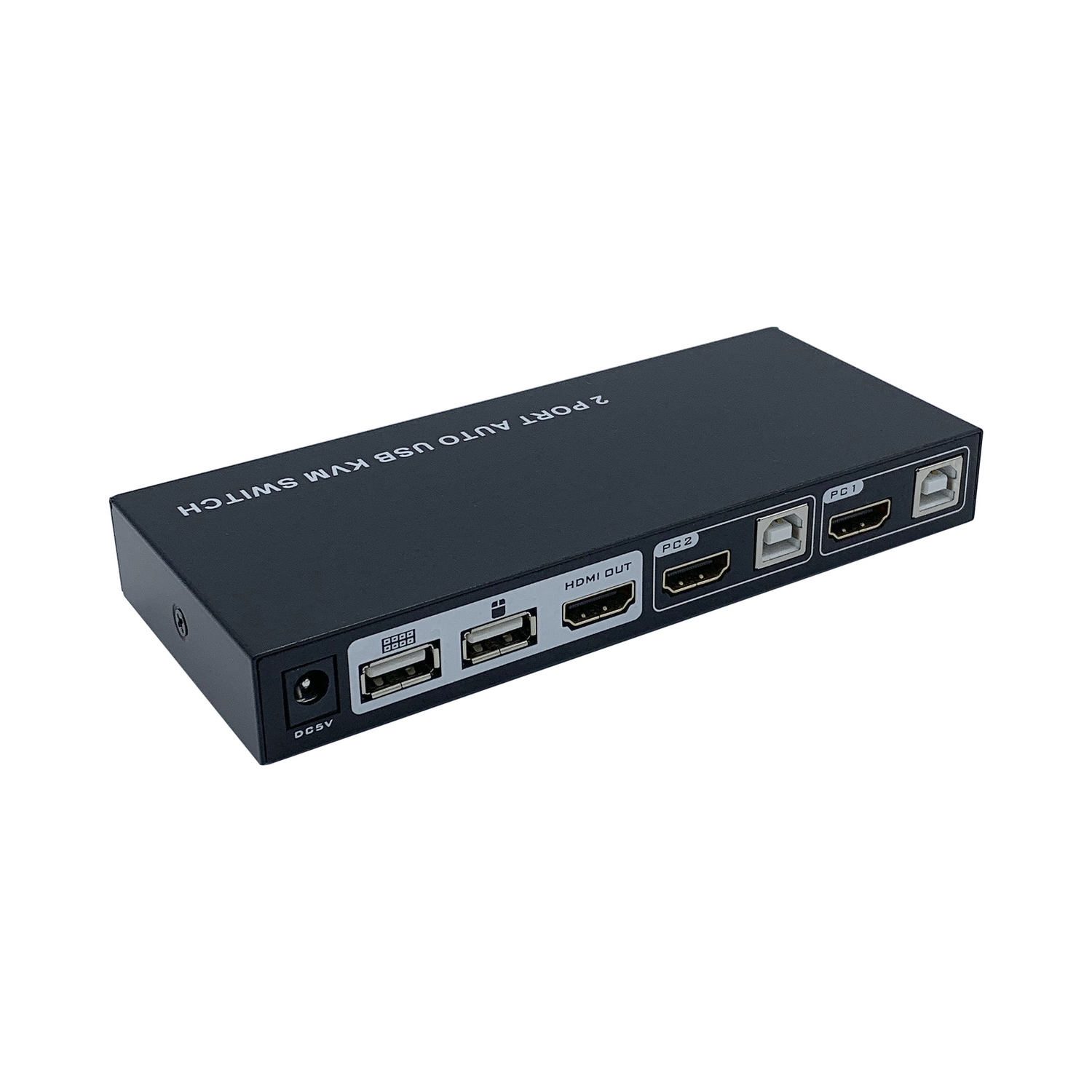 Commutateur KVM HDMI Aisens 4K @ 60HZ USB 1U-2PC avec alimentation - Couleur noire