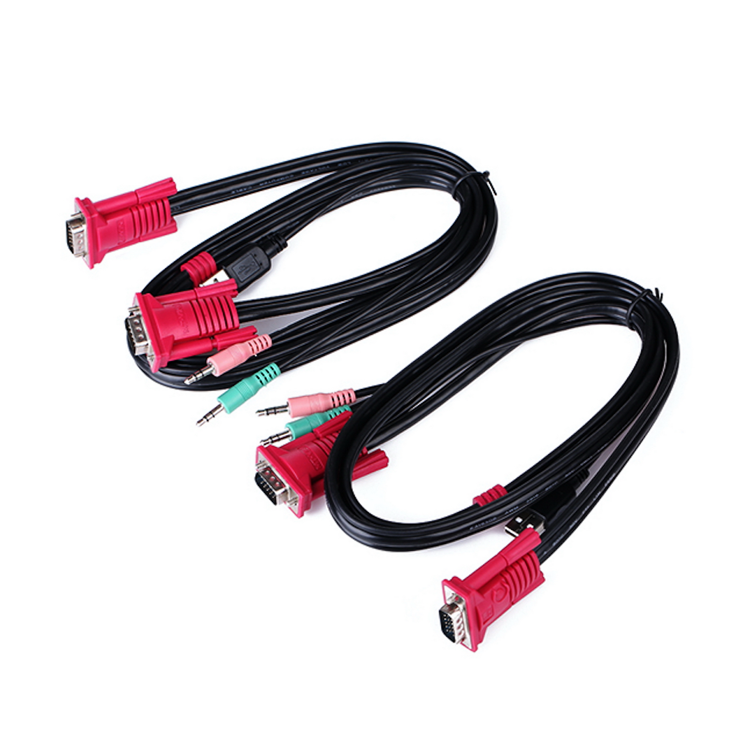 Commutateur KVM USB VGA Aisens 1U-2PC + câble - couleur noire