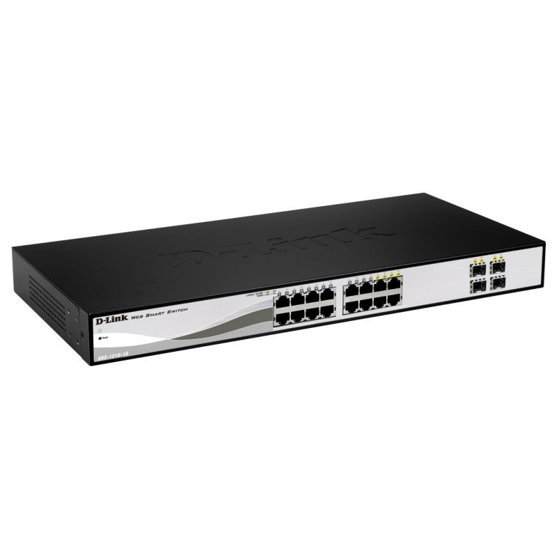 Commutateur semi-géré D-Link 16 ports 10/100/1000 Auto RJ45 UTP + 4 Gigabit SFP