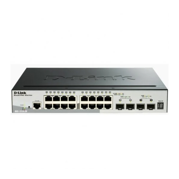 Commutateur semi-géré D-Link 16 ports Gigabit + 2 ports combinés Giga + 2 ports SFP+ 10G