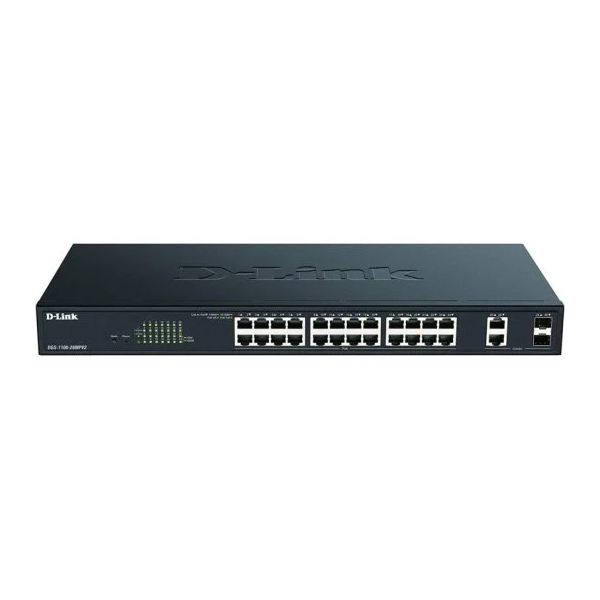 Commutateur semi-géré D-Link 24 ports Gigabit PoE 370 W + 2 ports combinés