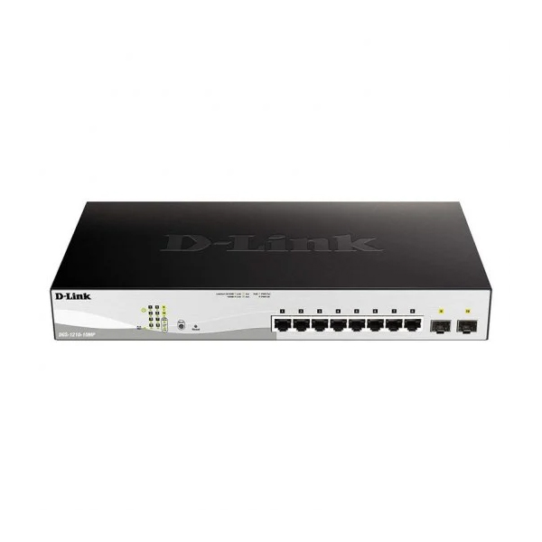 Commutateur semi-géré D-Link 8 ports Gigabit PoE 130 W + 2 ports combinés Giga