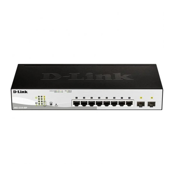 Commutateur semi-géré D-Link 8 ports Gigabit PoE 45 W + 2 ports combinés Giga