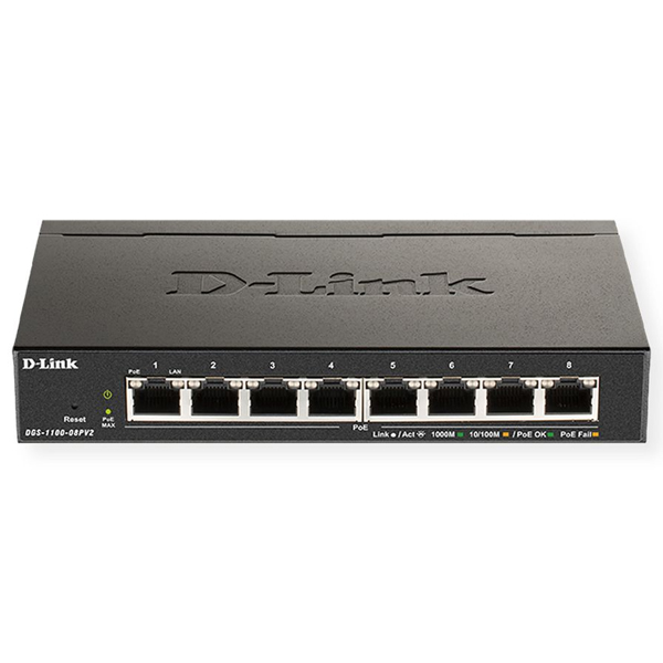 Commutateur semi-géré D-Link 8 ports PoE Gigabit